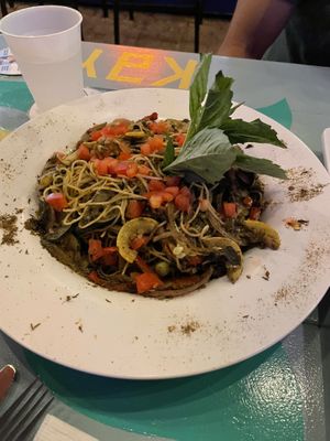 Rasta Pasta with veggies - so much food  at Kaya Island Eats in Key West