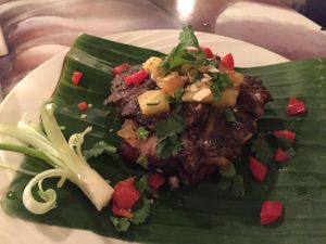 portobello mushroom with pineapple, spicy caribbean style, really yummy! at Kaya Island Eats in Key West