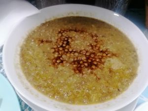 Delicious lentil curry but would be nice with rice.  at Ananda in Tenerife