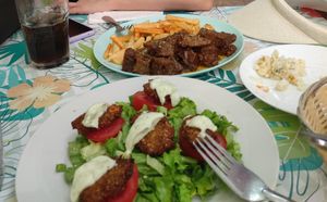 Falafel y seitan at Ananda in Tenerife