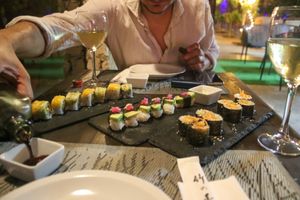 vegan sushi at Garden Bistro in Santa Maria