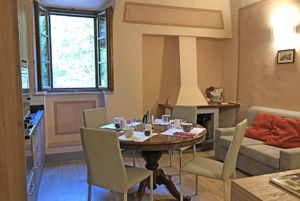 Suite Apartment Castello kitchen living room at Albergo Diffuso Volterra in Volterra