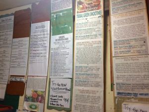 menu at Tribal Cafe in Los Angeles