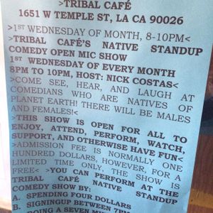 open Mic at Tribal Cafe in Los Angeles