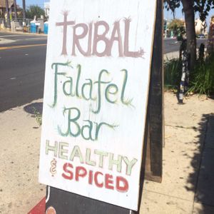 outside sign at Tribal Cafe in Los Angeles