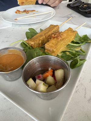 Tofu Satay appetizer!   at Araya's Place in Bellevue