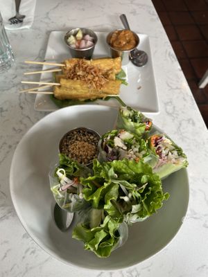 Fresh rolls, tofu satay  at Araya's Place in Bellevue