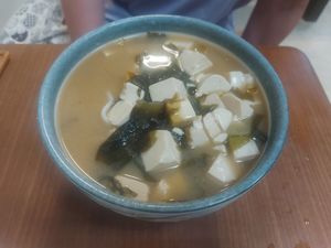 Miso soup at Dōng Dōng SùShí 東東素食 in New Taipei City