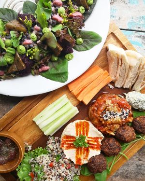 Salad and Mezze plate. at Vikasa Yoga Retreat and Restaurant in Koh Samui
