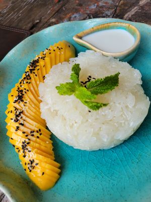 Mango sticky rice at Vikasa Yoga Retreat and Restaurant in Koh Samui