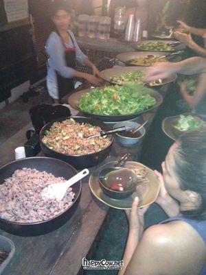Buffet at night at Vikasa Yoga Retreat and Restaurant in Koh Samui