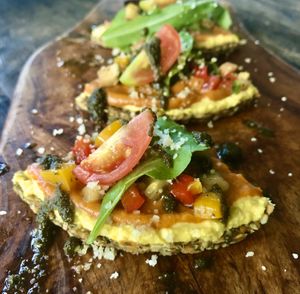 Vegan Raw Pizza. Delicious! at Vikasa Yoga Retreat and Restaurant in Koh Samui