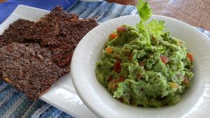 guacamole and raw chips at Vikasa Yoga Retreat and Restaurant in Koh Samui