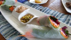 fresh spring rolls at Vikasa Yoga Retreat and Restaurant in Koh Samui
