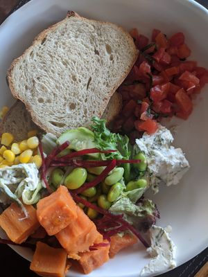 Salad and bread at Vikasa Yoga Retreat and Restaurant in Koh Samui
