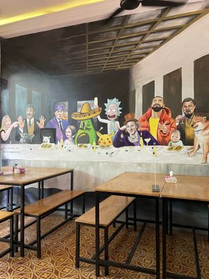 They had meme wall  at Chubby Gonzo's in Siem Reap