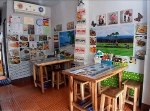 Inside, limited seating at Air's Kitchen & Cafe in Chiang Mai