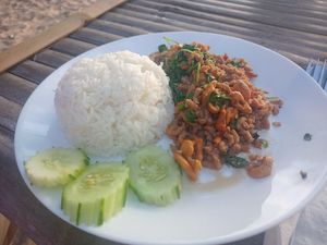 Kai Kapao vegan at Friends in Koh Phayam