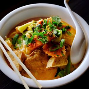 Tom yum  at Sa-Lung Thai Cafe in North Perth