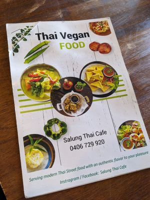Full vegan menu, multiple pages. at Sa-Lung Thai Cafe in North Perth