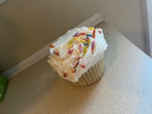 Vegan vanilla cupcake at Gigi's Cupcakes in Gainesville