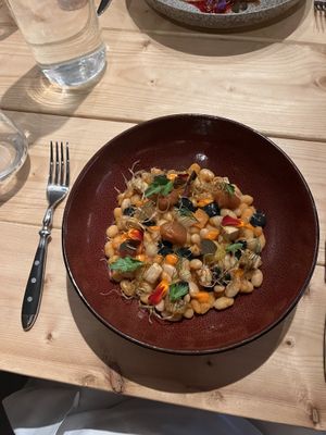 Delicious bean dish  at Moon in Bergen