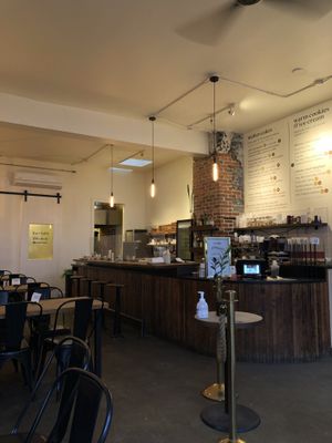 Interior view from window seat  at Hot Cakes - Ballard in Seattle