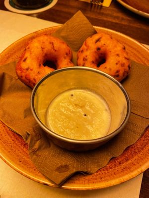 Yummy spicy starter with lentils   at Thamarai Restaurant in Heilbronn