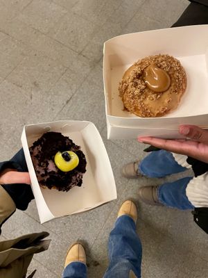 Blueberry chocolate cake doughnut & caramel  at Round - Steissi in Helsinki