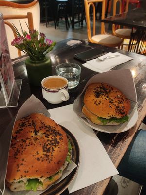 Salmon and chicken donuts at Round - Steissi in Helsinki