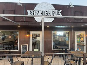 From the main road   at Sky High Pie in Joshua Tree