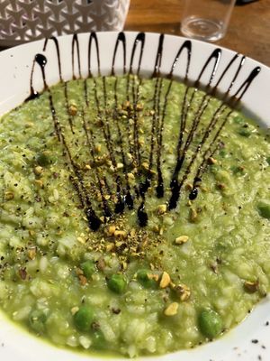Pea rissotto - ask for no cheese   at The Serpent Bar and Restaurant in Cairns