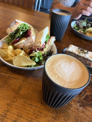 Oat milk latter & partner had oat milk Chai   at Coffiology in Caerleon