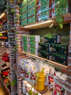 Selection of teas at Chay Ngon Hung Phat in Ho Chi Minh City
