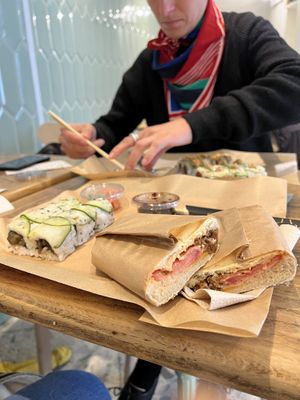 vegan panini & sushi  at Vbb House in Paris