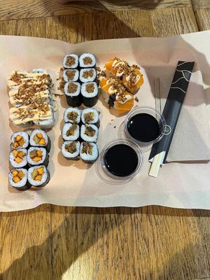 Vegan sushi rolls  at Vbb House in Paris