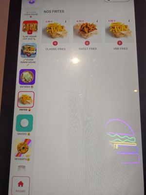 Fries menu as of September 2024 at Vbb House in Paris
