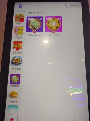 Sides menu as of September 2024 at Vbb House in Paris