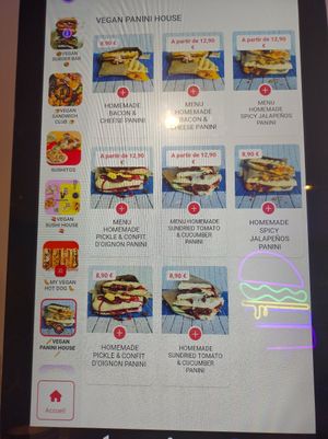 Panini menu as of September 2024 at Vbb House in Paris