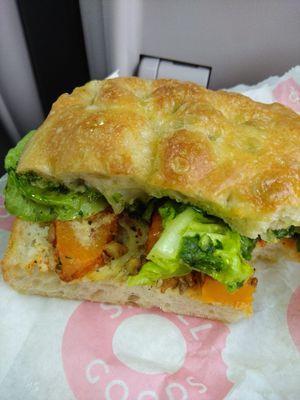 Focaccia sandwich at Small Goods in Bristol