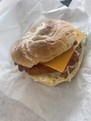 Vegan Buffalo chicken sandwich 10/10  at The Green Deli in Meriden