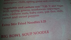 The one main dish vegan option. at The Pepper Tree in South West London