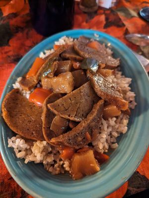 Sweet and sour seitan! House made and tasty. at The Zenith in Pittsburgh