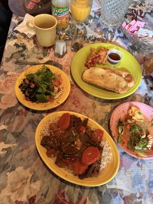 French toast and sour sweet homemade seitan   at The Zenith in Pittsburgh