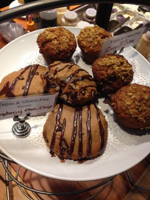 Vegan chocolate scones  at New Moon VT in Burlington