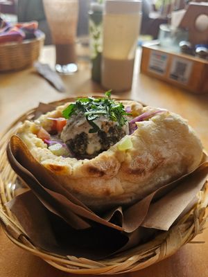 Falafel pita, 50Q at Pita Sabij in San Pedro La Laguna