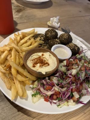 Falafel plate   at Pita Sabij in San Pedro La Laguna