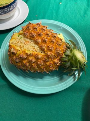 Pineapple fried rice at Ruen Morakot Restaurant - ร้านอาหารเรือนมรกต สระมรกต in Krabi