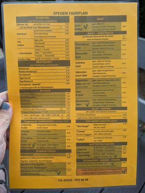 Karte at Bistro am Gleis in Bad Driburg