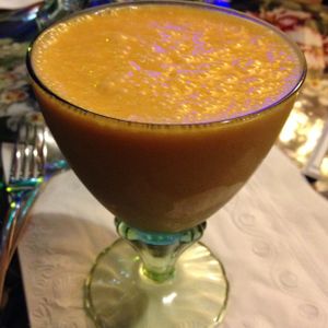 vegan mango lassi at Prabha's Indian Restaurant in Hilo